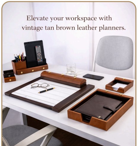 Leather Laptop Desk Mat Organizer – Luxury Leather Laptop Desk Mat with Organizers